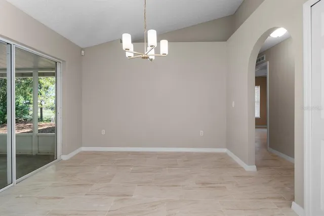 a view of livingroom with chandelier