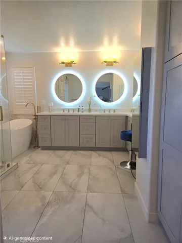 a bathroom with a sink mirror vanity and toilet