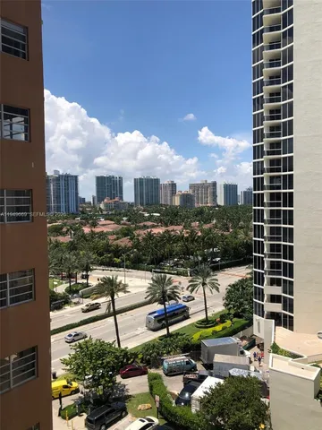 a view of a lake with a city