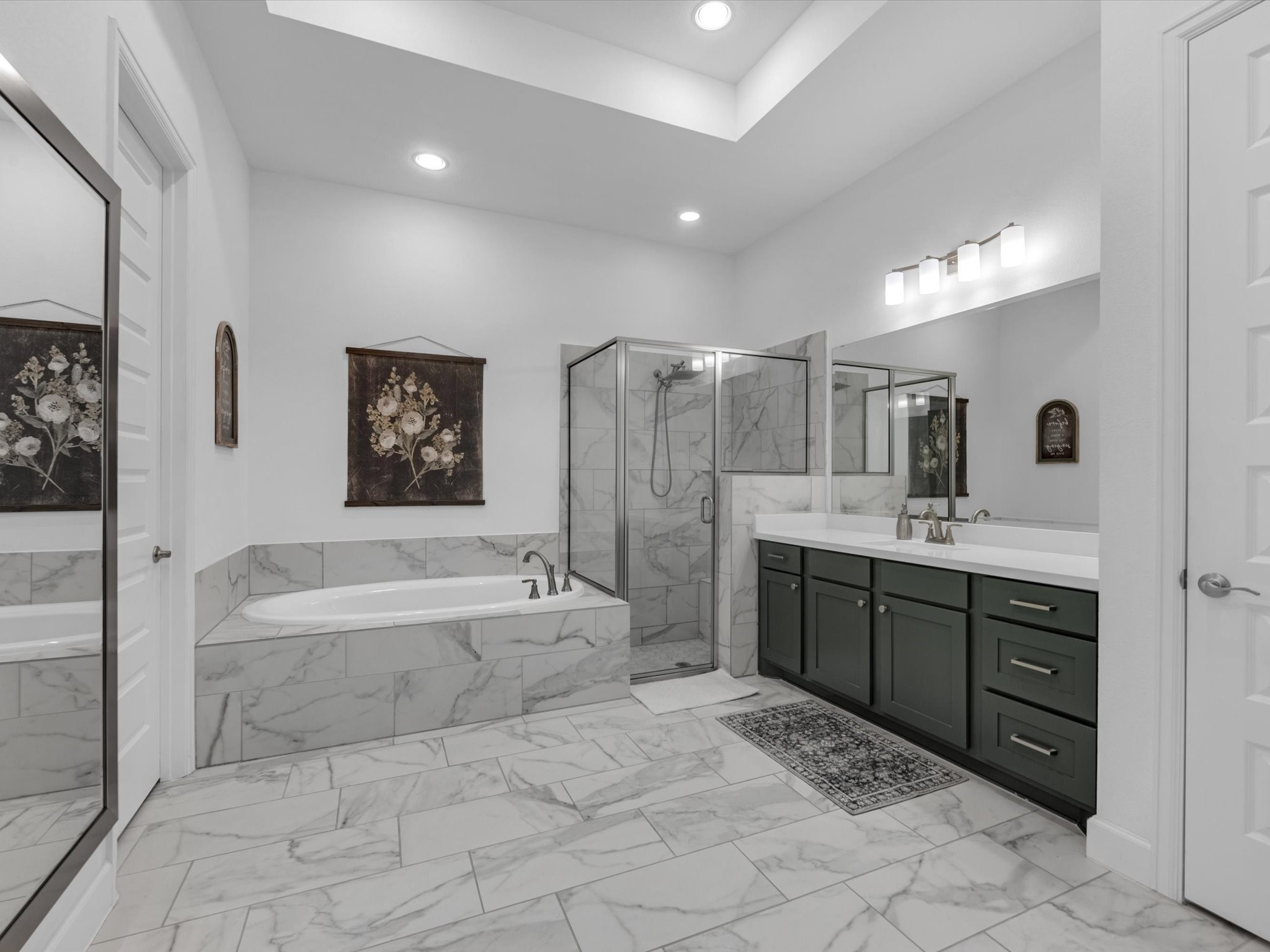 4803 Bernard Drive Rosharon, TX 77583 - Photo 14 of 30 primary bathroom with 2 separate sinks and a separate tub and shower