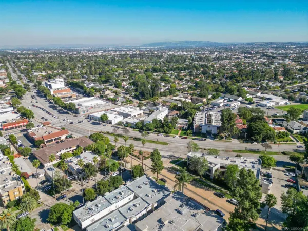 an aerial view of a city