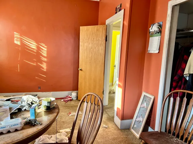 a backyard of a house with lots of green space and windows