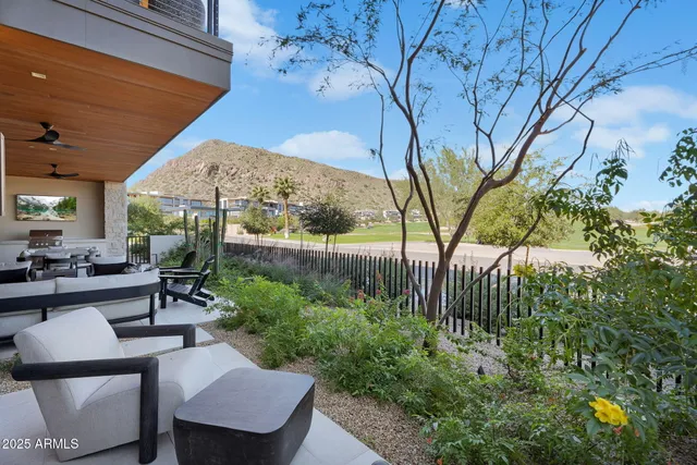 an entryway with a flower pot