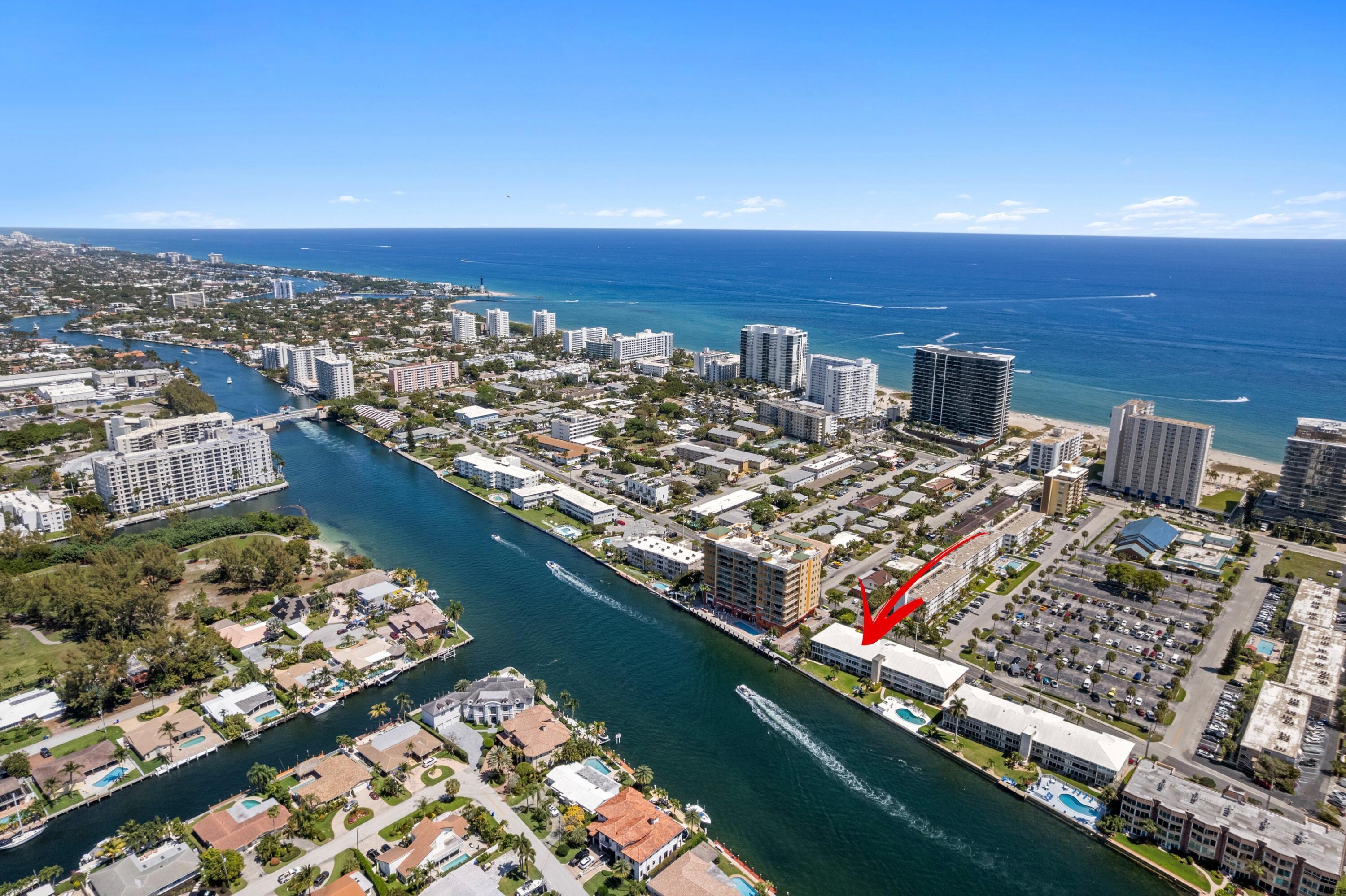 801 North Riverside Drive, Unit 7B Pompano Beach, FL 33062 - Photo 27 of 35 Aerial Neighborhood View