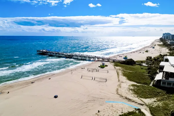 a view of beach and ocean