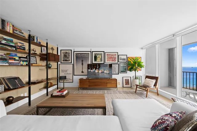 a living room with furniture and a couch