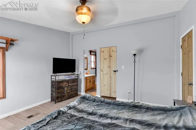 a view of workspace with a flat screen tv