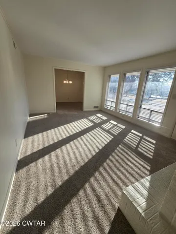 a view of room with cabinets