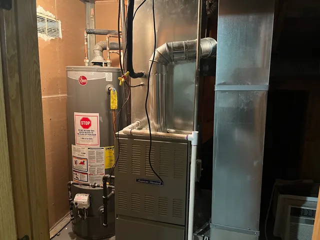 a close view of water heater room