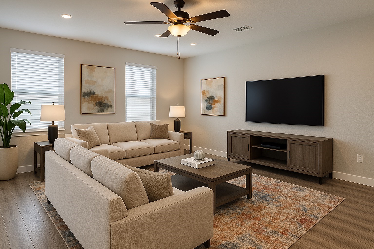 4301 Clover Street Houston, TX 77051 - Photo 3 of 32 a living room with furniture and a flat screen tv