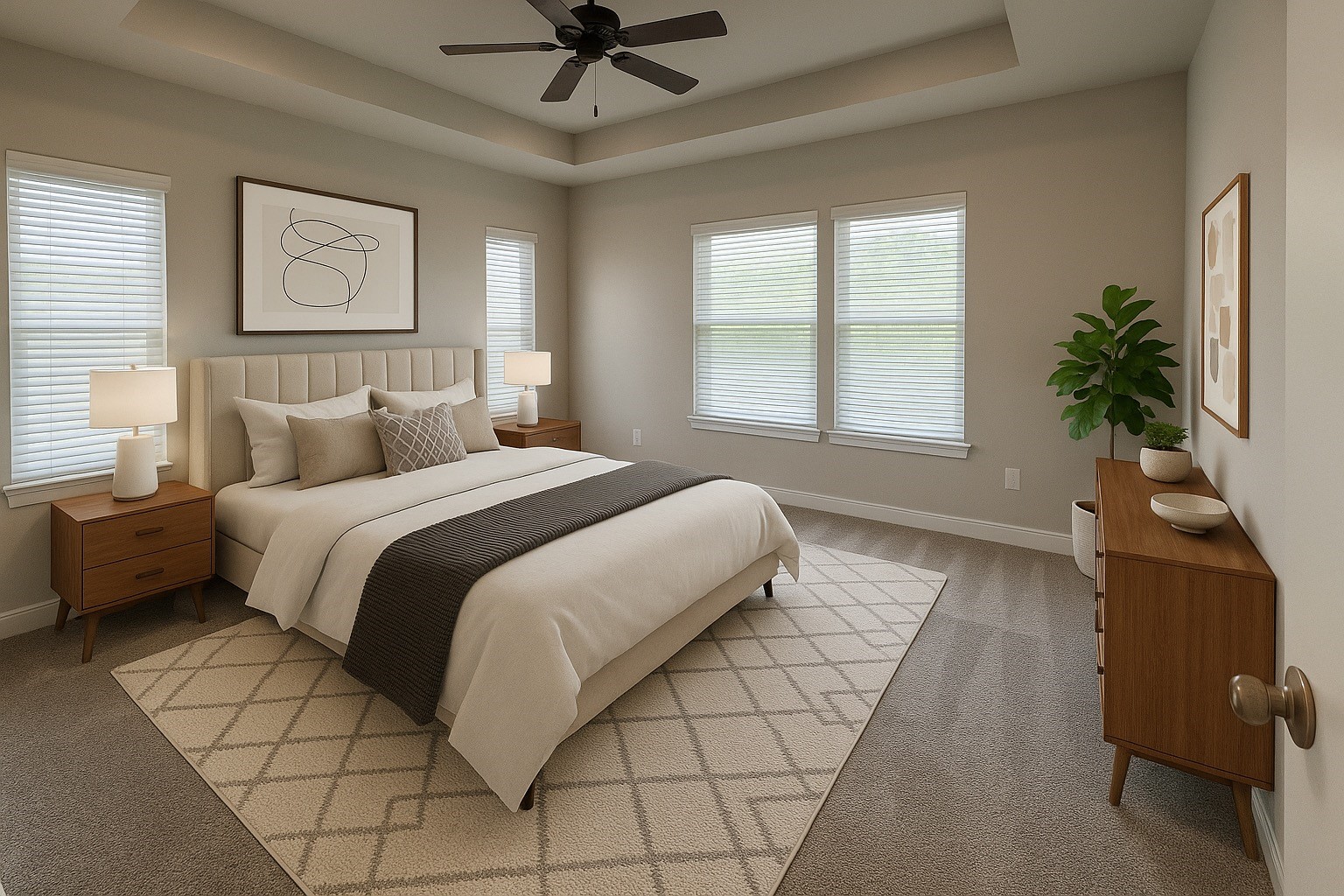 4301 Clover Street Houston, TX 77051 - Photo 4 of 32 a bedroom with a bed and a potted plant