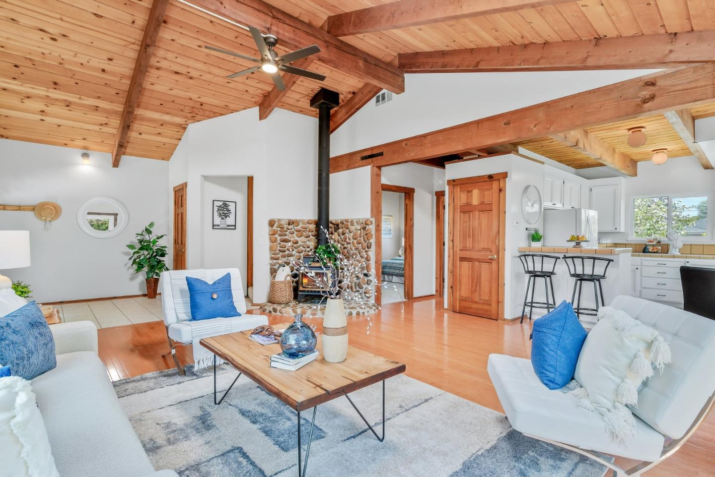 620 Sumner Street Santa Cruz, CA 95062 - Photo 5 of 45 a living room with furniture a table and kitchen view