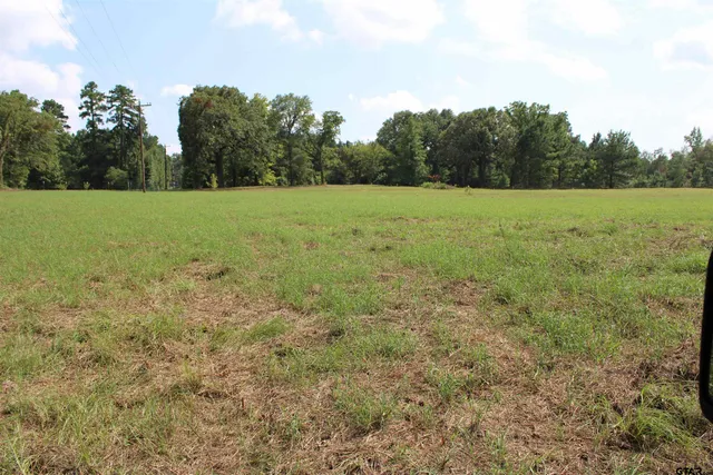 a view of a green field with wooden fence