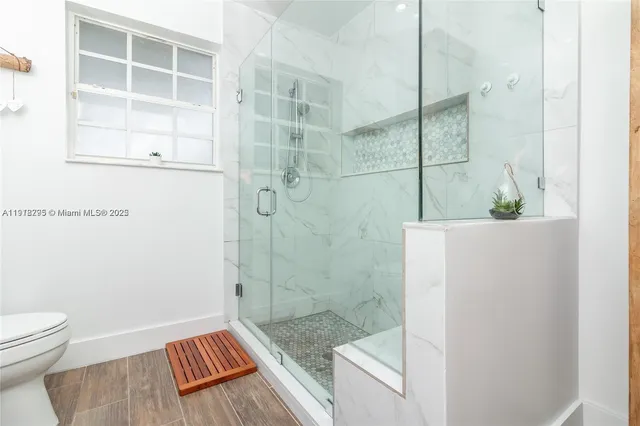 a bathroom with a shower