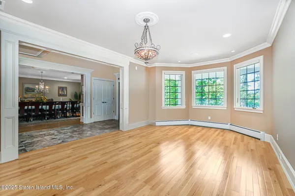 a view of a dining room with furniture window and outdoor space