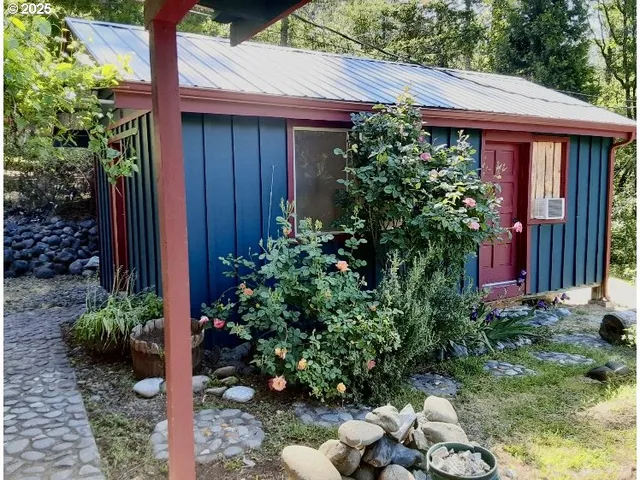 a view of a backyard