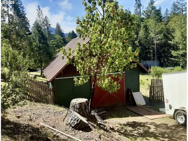 a view of a yard with a snow