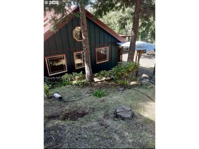a view of a wooden door