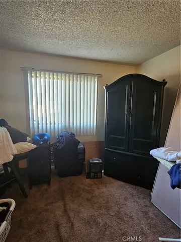 a living room with furniture and a closet