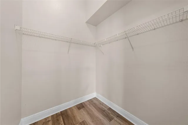 a view of small space with racks on the wall