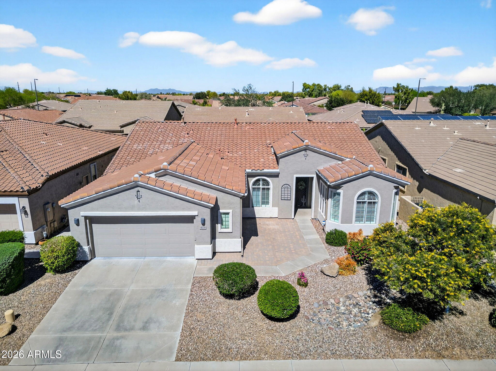 4128 East Jude Lane Gilbert, AZ 85298 - Photo 45 of 58 an aerial view of a house with yard and ocean view