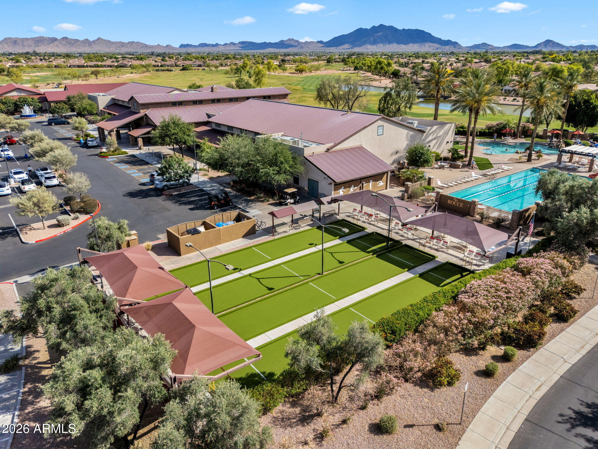4128 East Jude Lane Gilbert, AZ 85298 - Photo 48 of 58 an aerial view of a house with a lake view