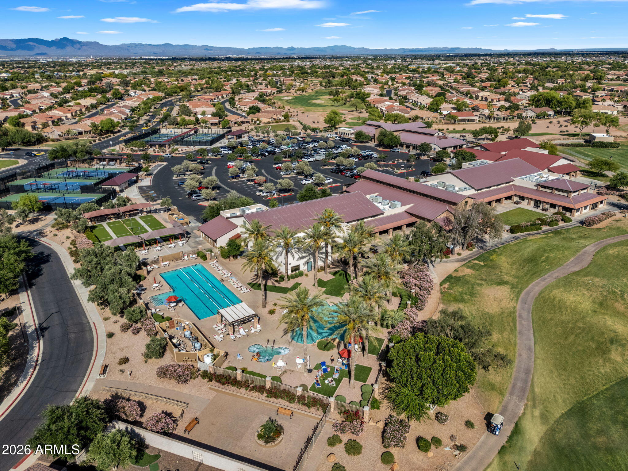 4128 East Jude Lane Gilbert, AZ 85298 - Photo 55 of 58 an aerial view of a residential houses with outdoor space