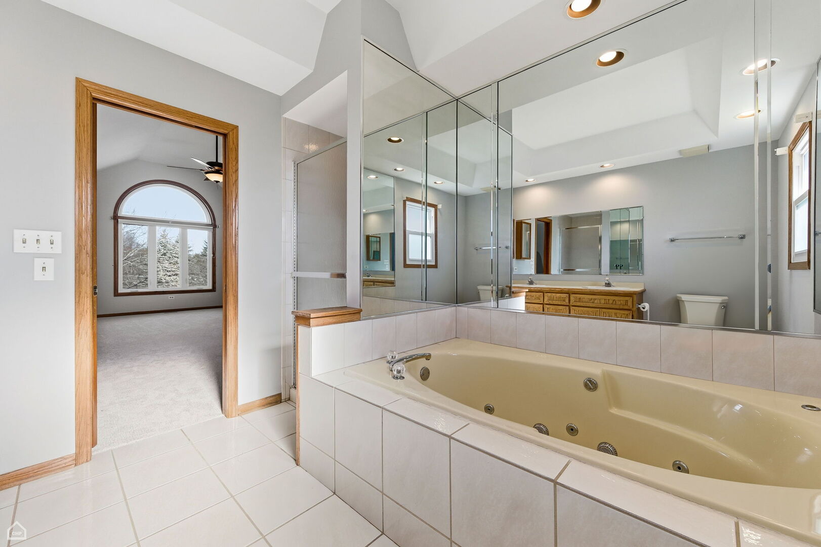 13725 Kit Lane Lemont, IL 60439 - Photo 36 of 61 a spacious bathroom with a tub sink and mirror