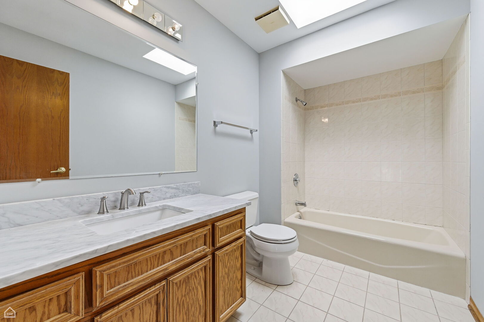 13725 Kit Lane Lemont, IL 60439 - Photo 40 of 61 a bathroom with a granite countertop sink toilet and shower