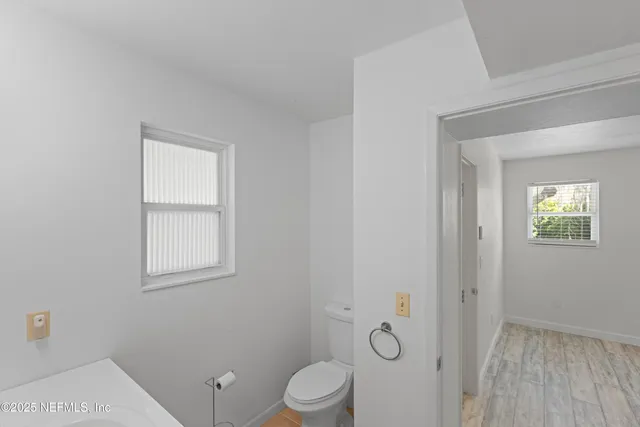 a view of yard with large trees