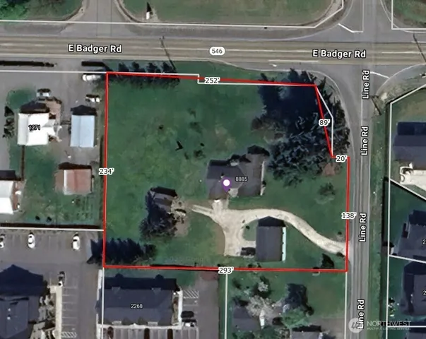 an aerial view of a house