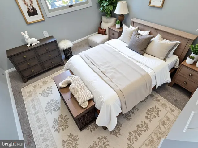 a bed room with a bed and a couch