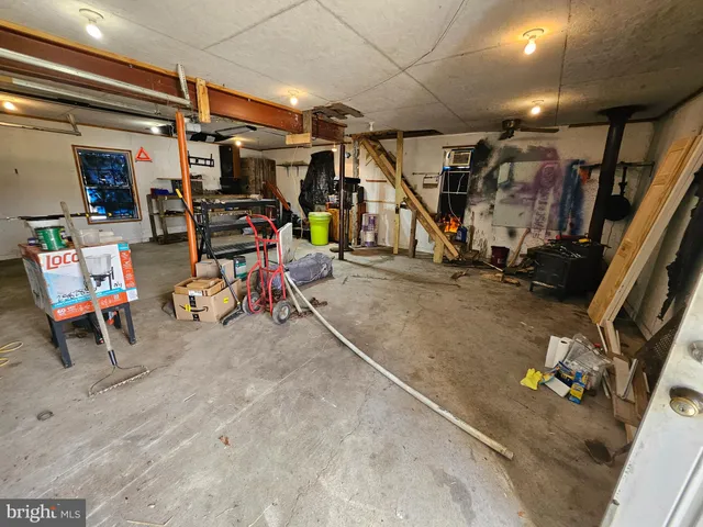 a view of a field with an ocean