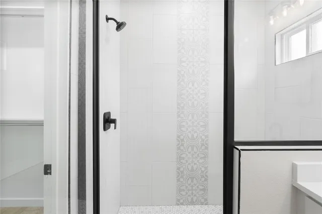 a bathroom with a shower