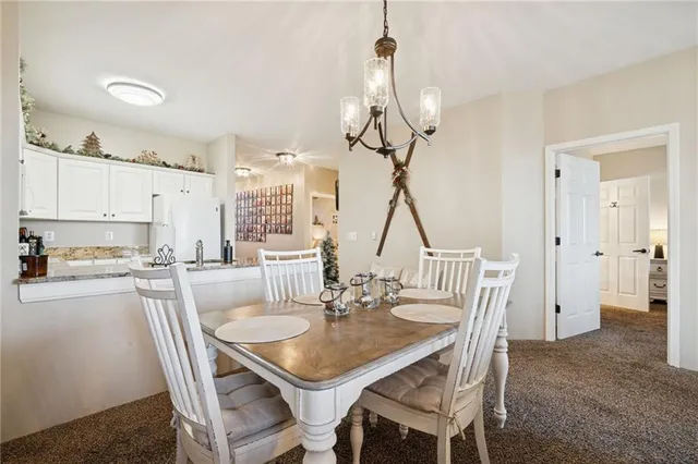 a view of a dining room and livingroom view