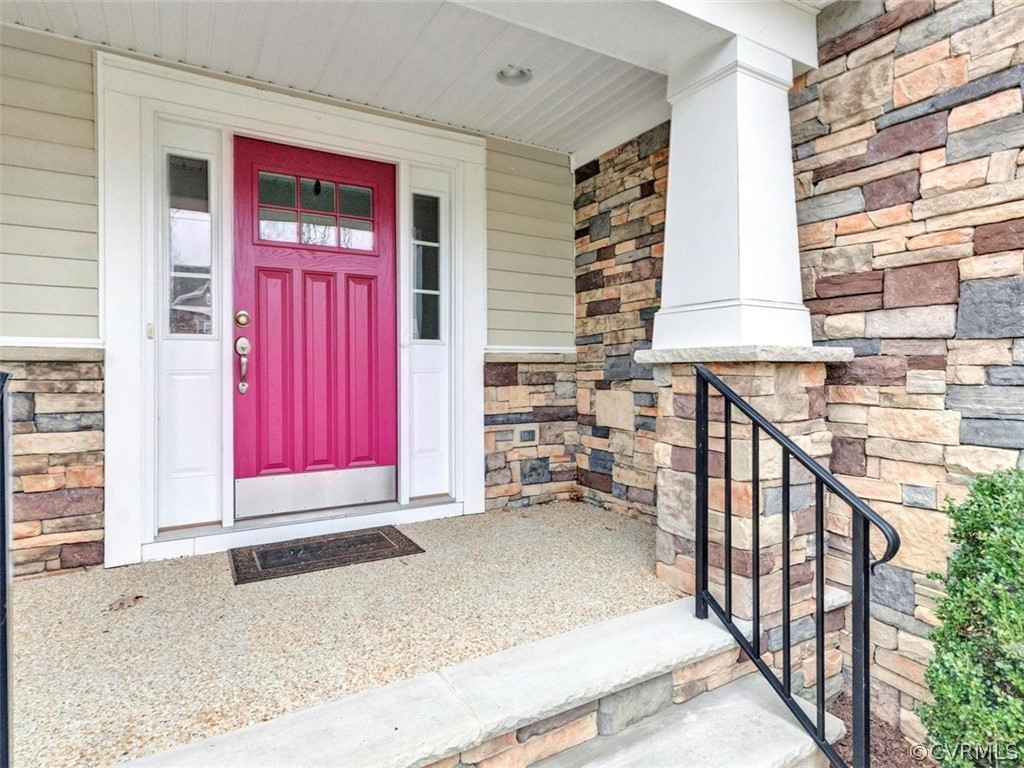1219 Miners Trail Road Midlothian, VA 23114 - Photo 2 of 32 Stone steps and aggregate covered porch for ease o