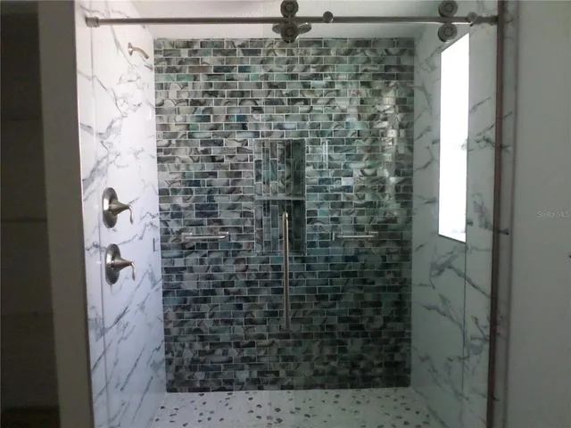 a bathroom with a shower
