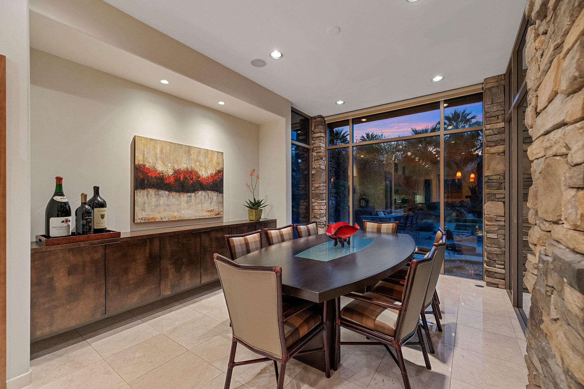 1134 Lake Vista Palm Desert, CA 92260 - Photo 6 of 14 a view of a dining room with furniture and chandelier
