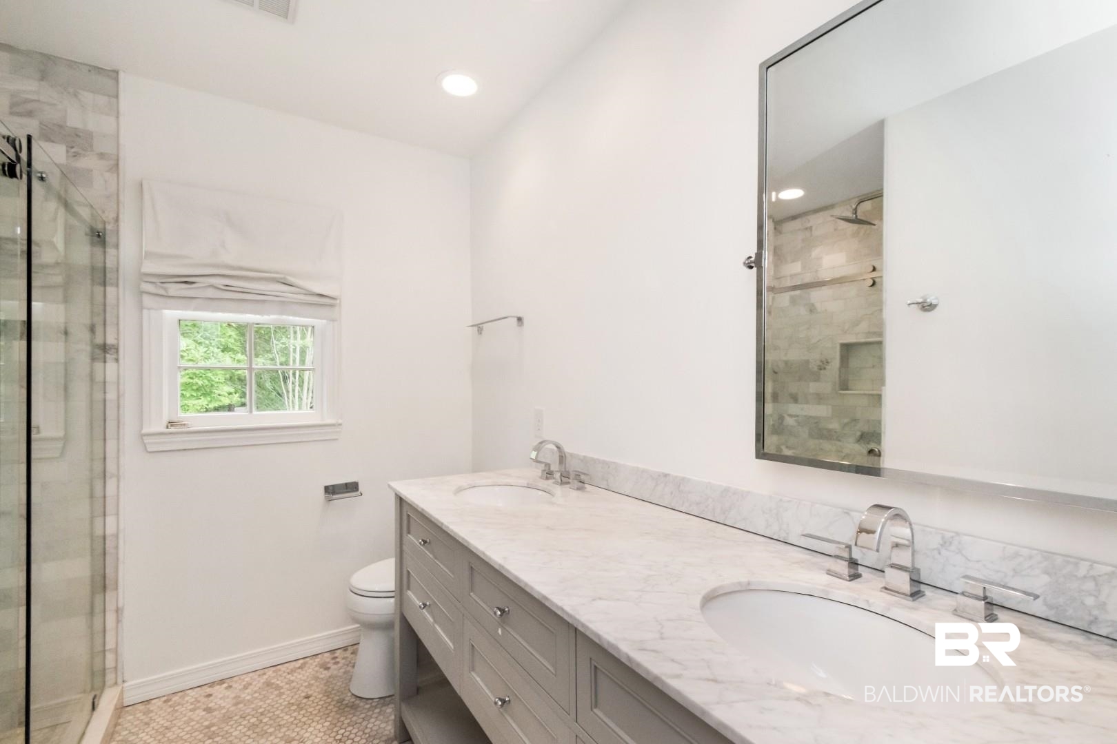 4 Turnout Lane Mobile, AL 36608 - Photo 13 of 53 Bathroom featuring double vanity and a stall shower
