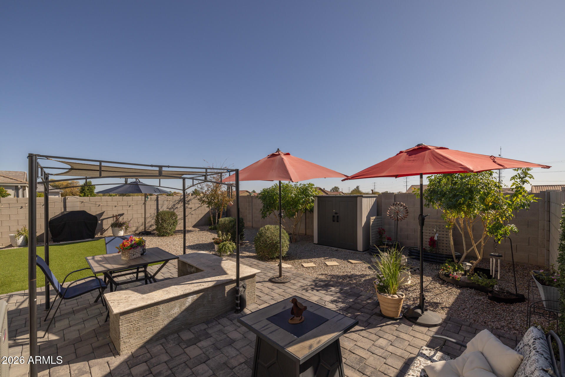 9573 Cotton Road Florence, AZ 85132 - Photo 39 of 46 a backyard of a house with seating space