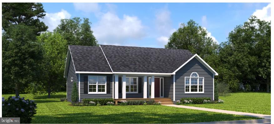 front view of a house with a yard