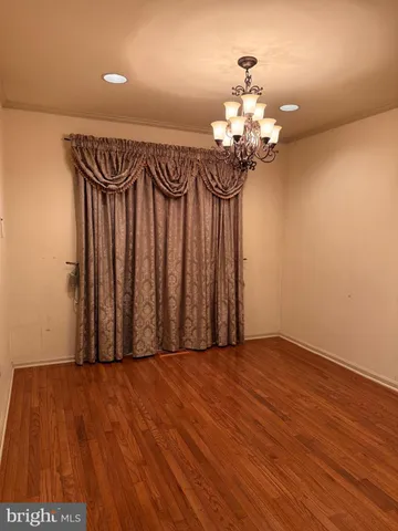 a view of a chandelier in a room