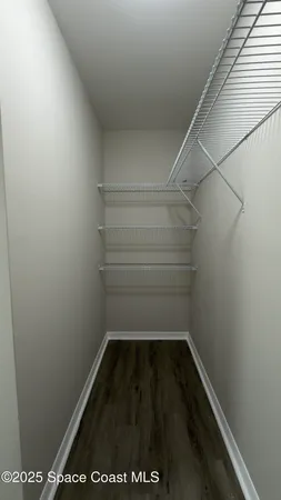 a view of small space with empty racks