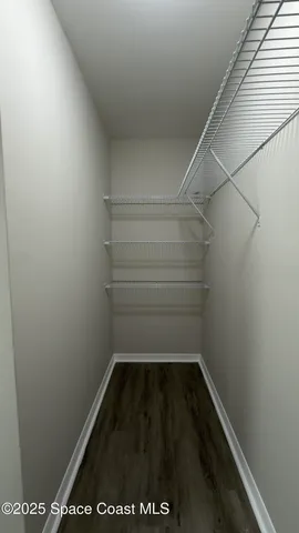 a view of small space with empty racks