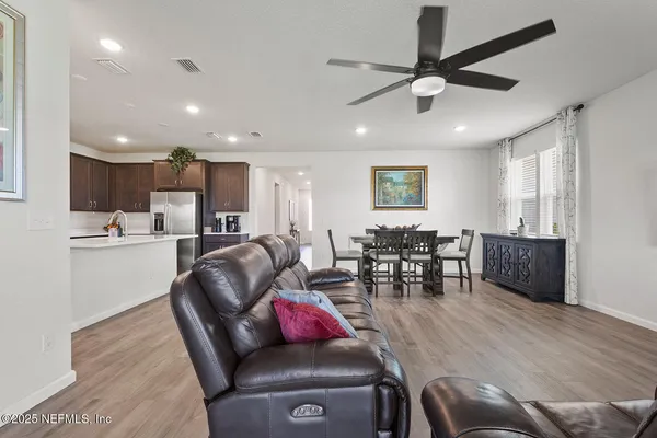 a view of outdoor space with a flat screen tv
