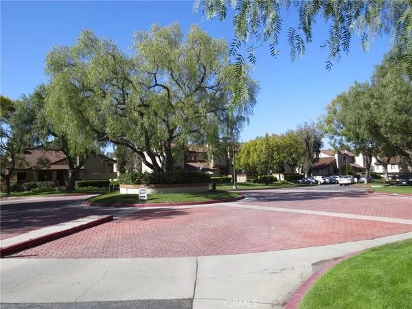 a view of road and trees
