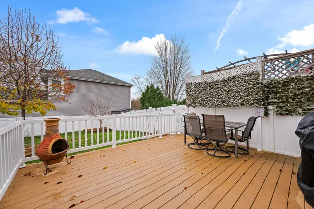 a deck view with a seating space