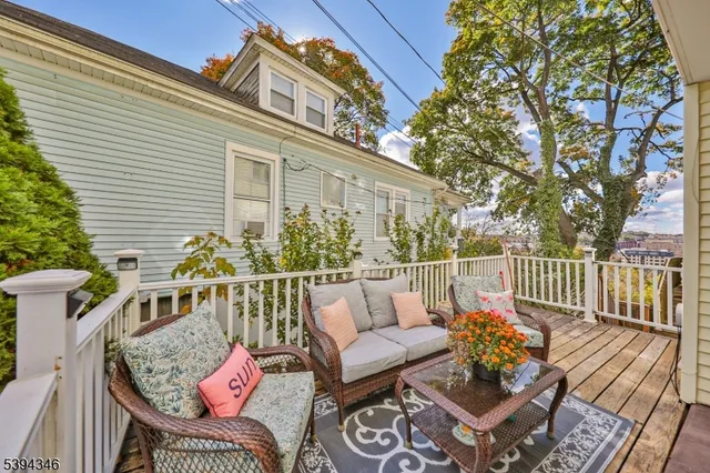 a view of a patio on the deck