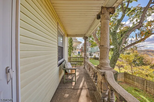 a view of city from a balcony