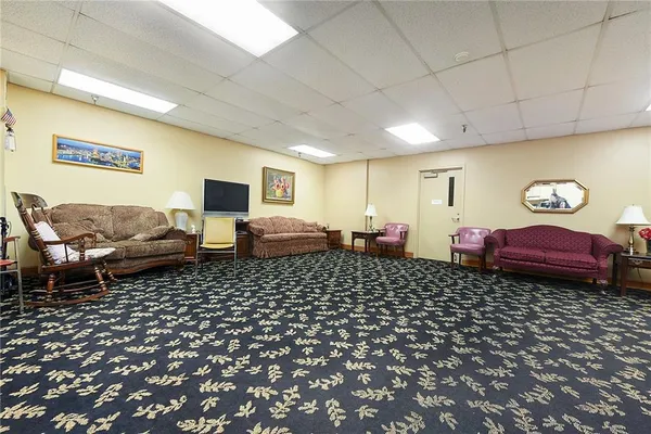 a living room with furniture